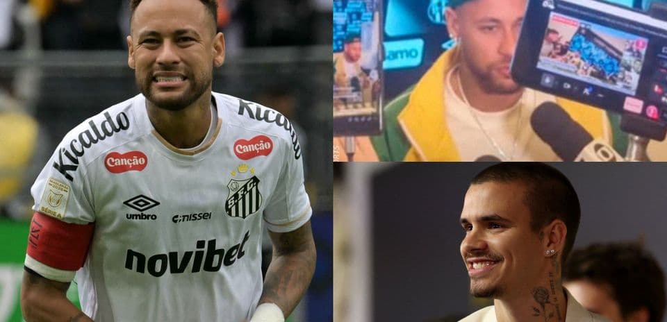 Neymar playing for Santos and attending interviews Neymar playing for Santos and attending interviews