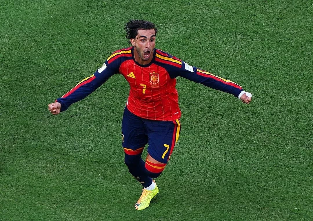 Spain player celebrating a goal during match Spain player celebrating a goal during match