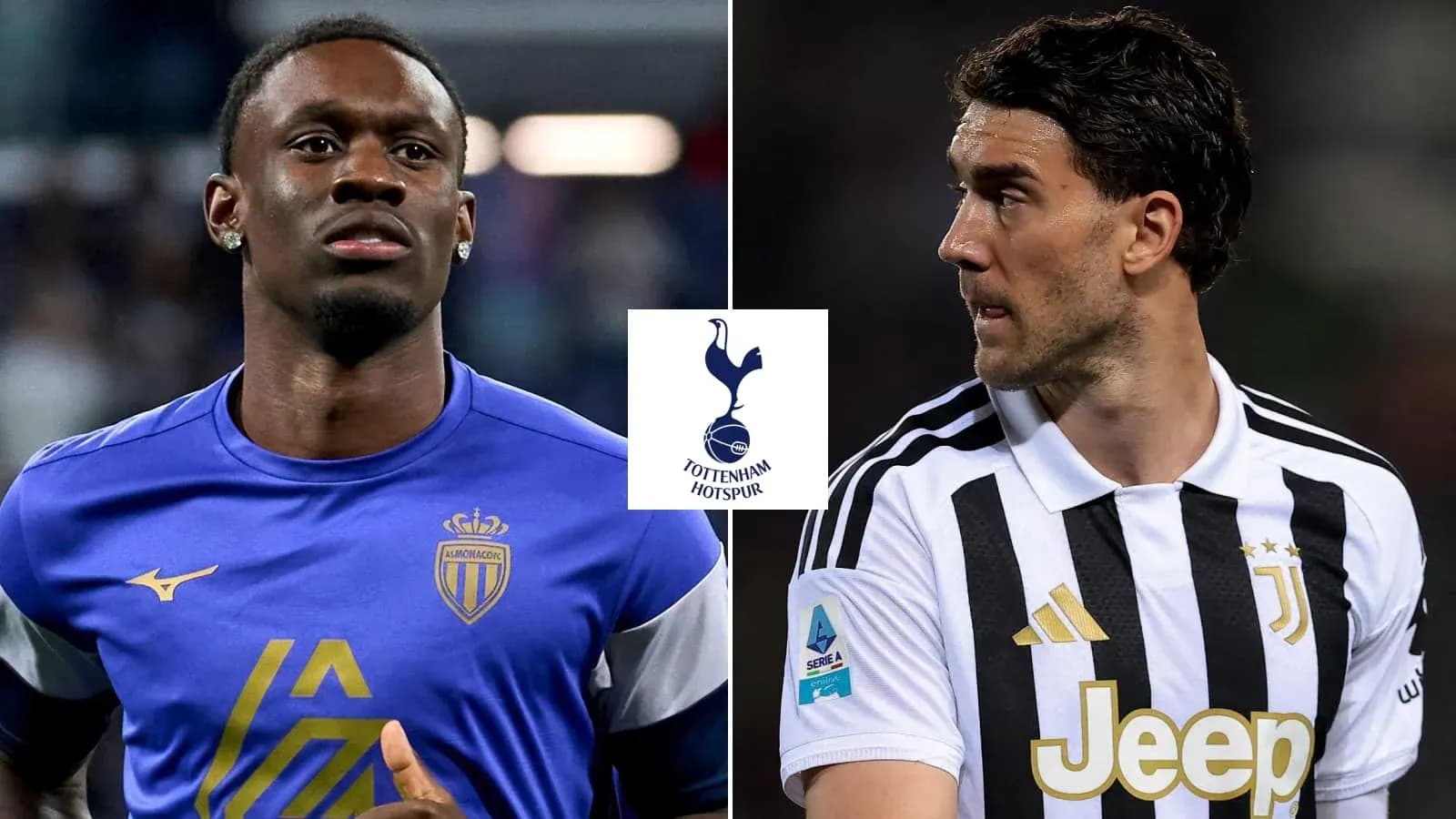 Two players from Monaco and Juventus facing each other Two players from Monaco and Juventus facing each other