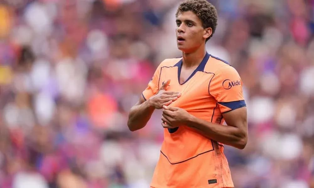 Player in orange jersey during match on field Player in orange jersey during match on field