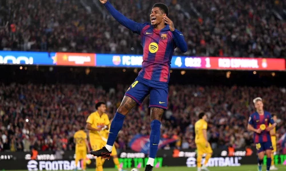Player celebrating a goal during Barcelona match Player celebrating a goal during Barcelona match
