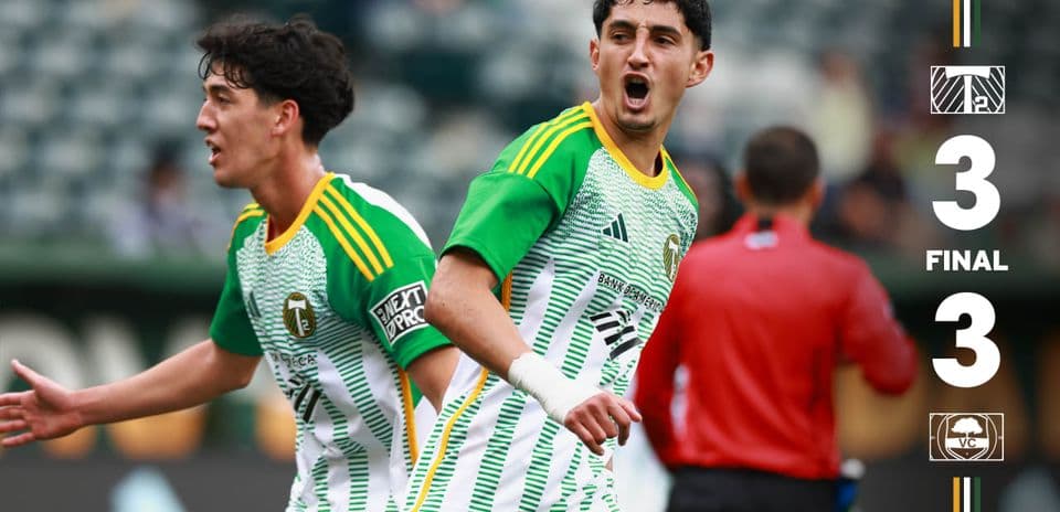 Portland Timbers II players celebrating goal Portland Timbers II players celebrating goal