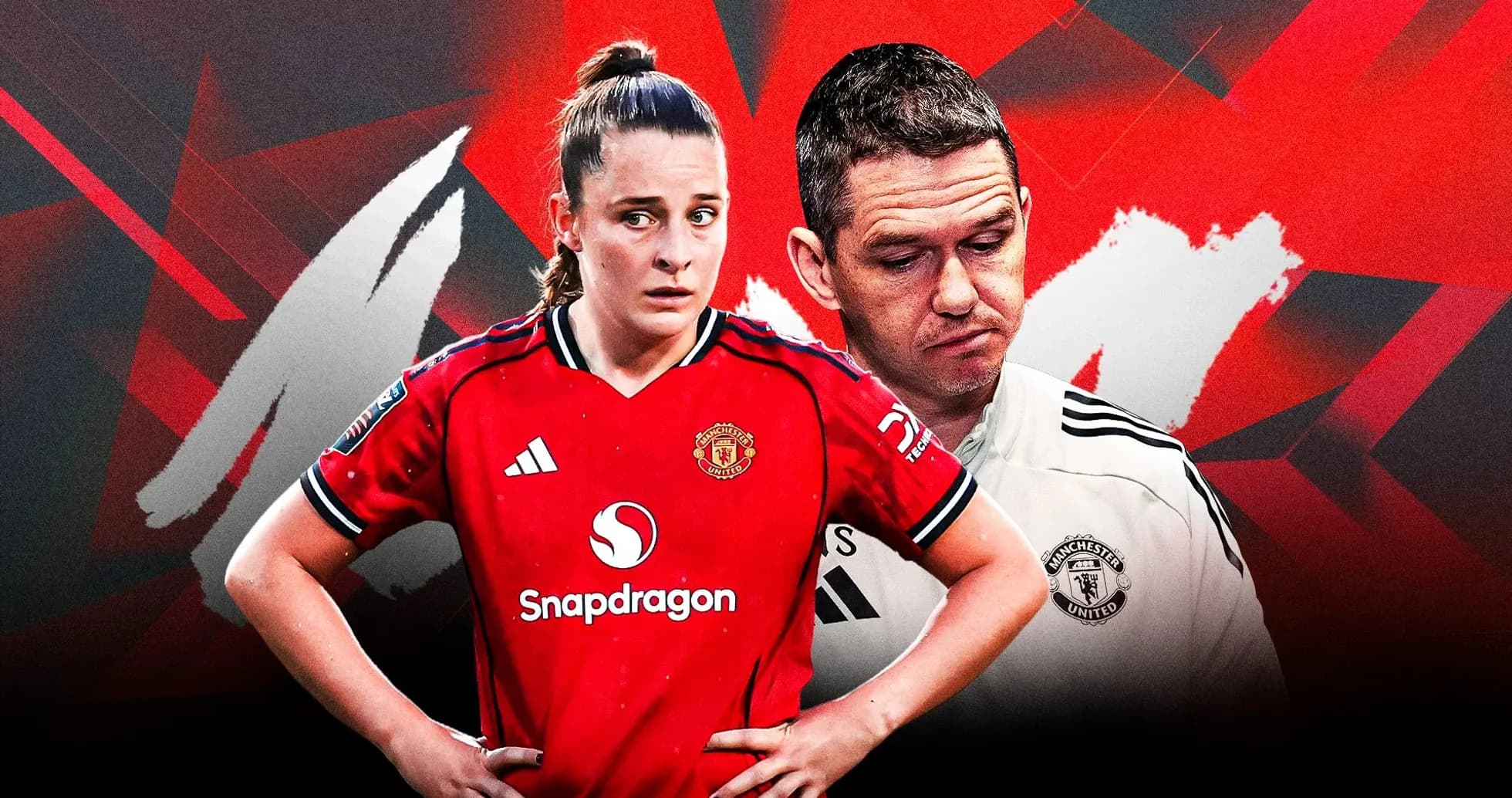 Manchester United players in red kit with coach Manchester United players in red kit with coach