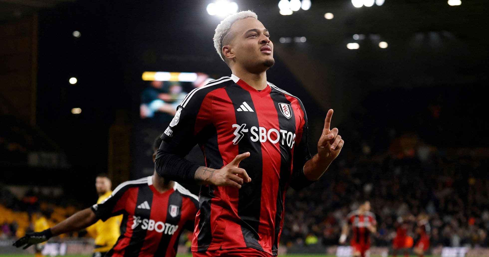Fulham player celebrating a goal during match Fulham player celebrating a goal during match