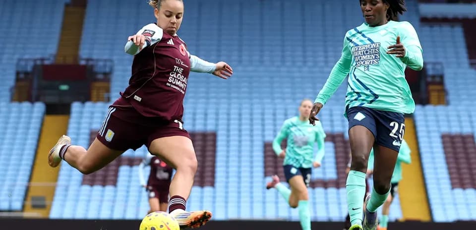 Player kicking ball during WSL match Player kicking ball during WSL match