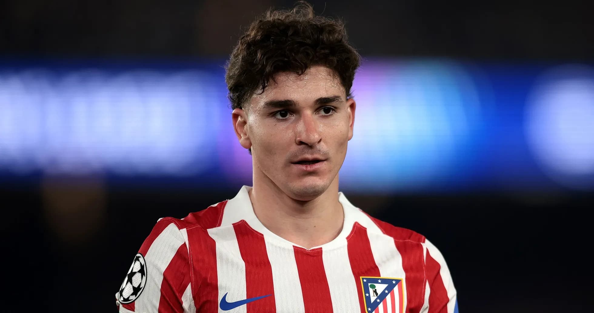 Player in Atlético Madrid jersey during match Player in Atlético Madrid jersey during match