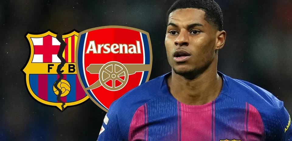 Player in Barcelona kit with Arsenal logo background Player in Barcelona kit with Arsenal logo background