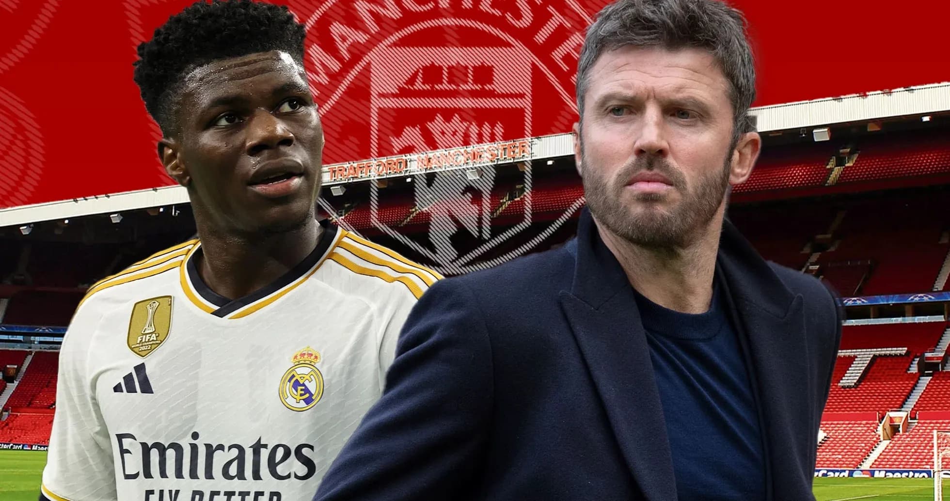 Real Madrid player and coach at Old Trafford stadium Real Madrid player and coach at Old Trafford stadium