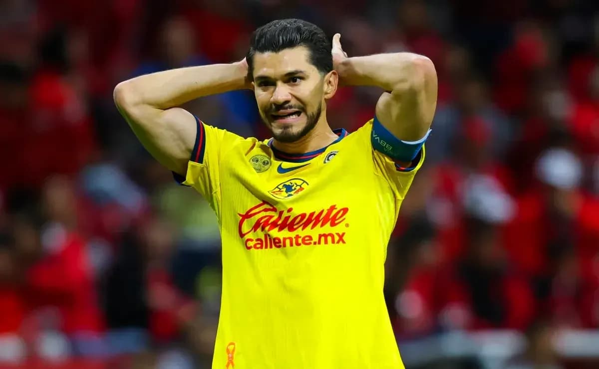 Club America player reacting during Liga MX match Club America player reacting during Liga MX match