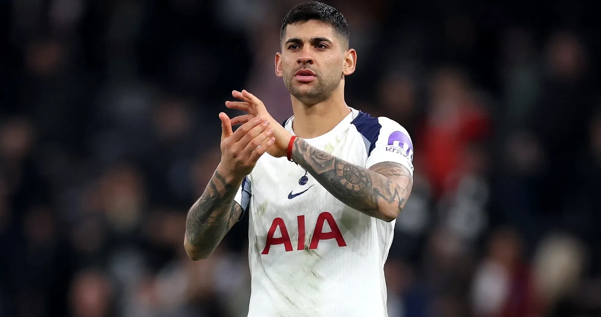 Player applauding fans after match at stadium Player applauding fans after match at stadium