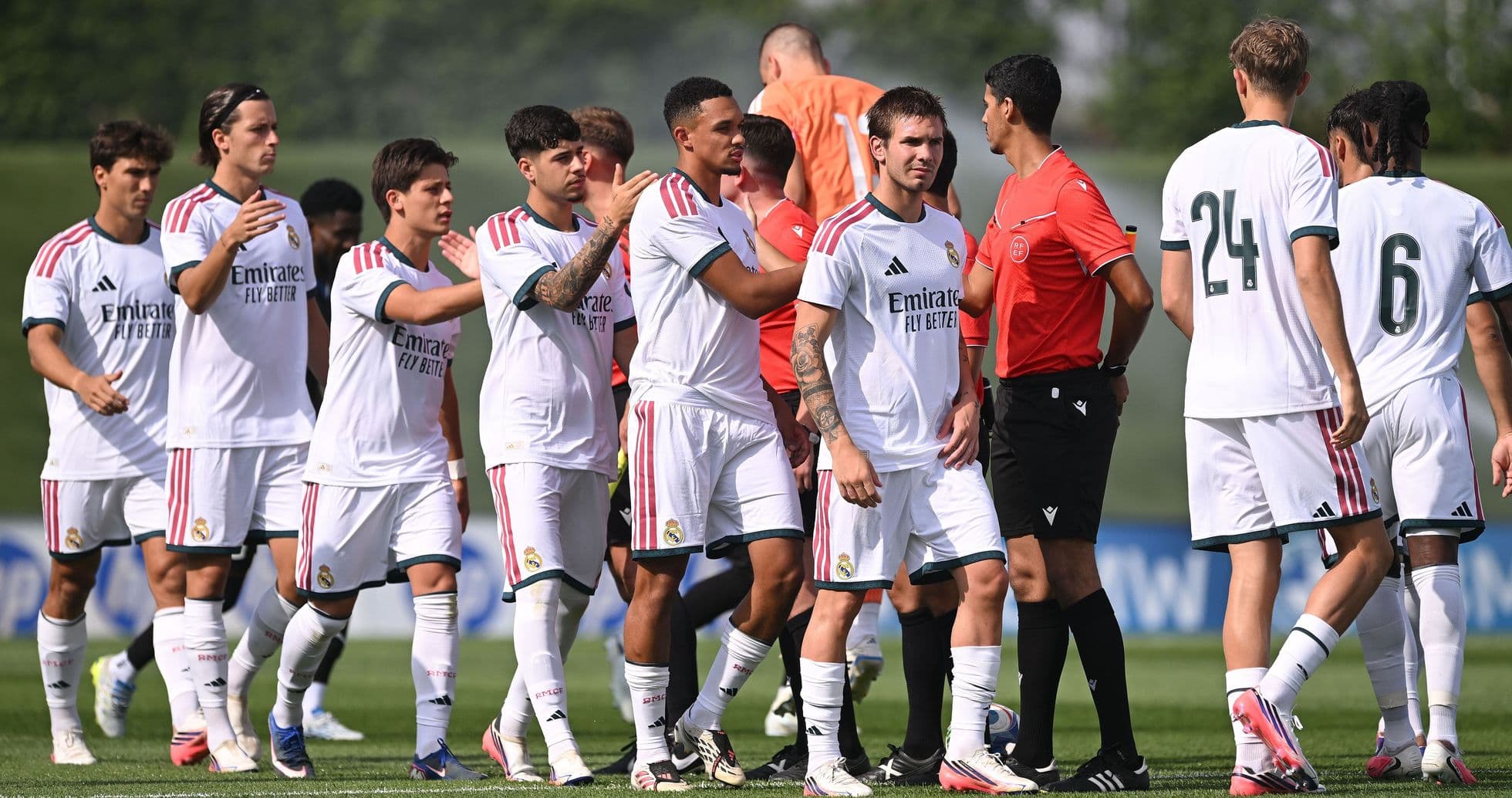 Real Madrid players interacting before a training session Real Madrid players interacting before a training session