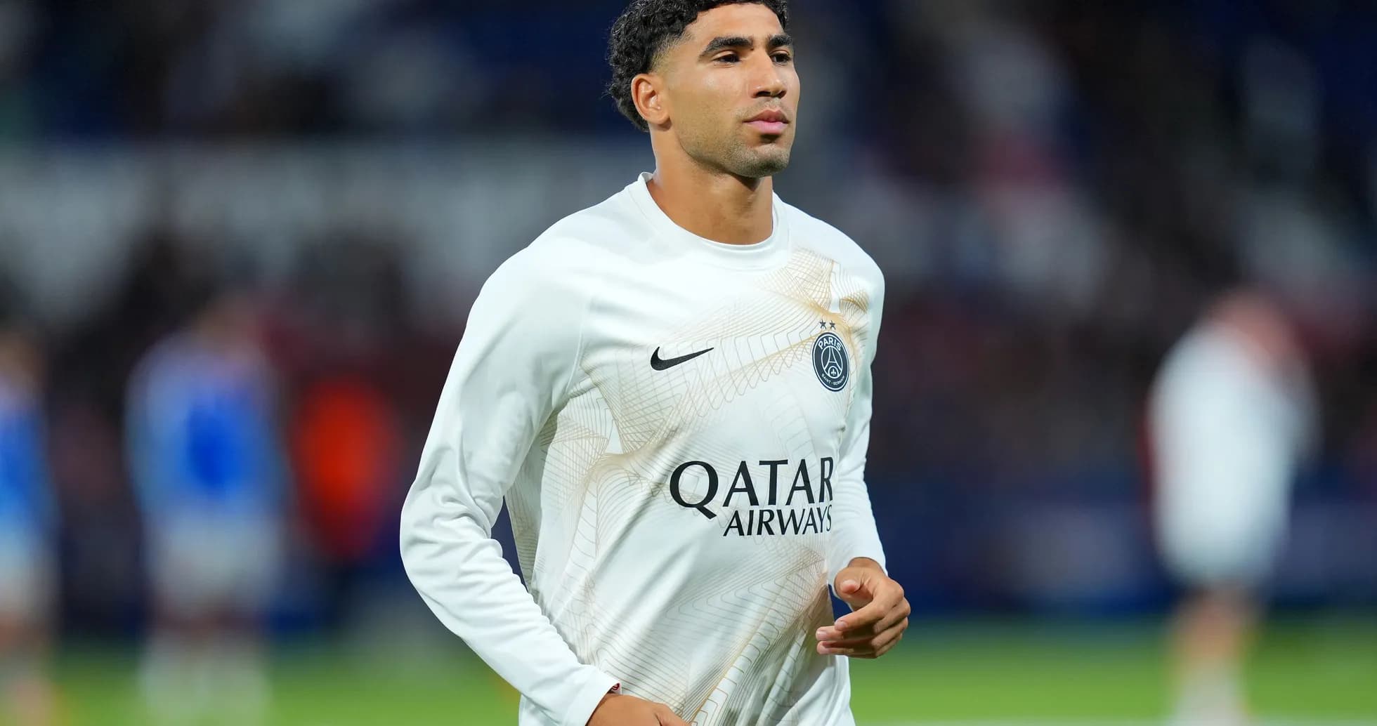 Player warming up in PSG training kit before match Player warming up in PSG training kit before match