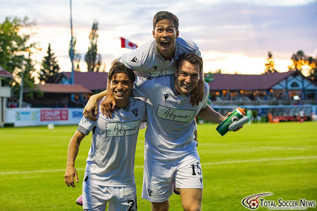 Vancouver FC players celebrating on the field Vancouver FC players celebrating on the field
