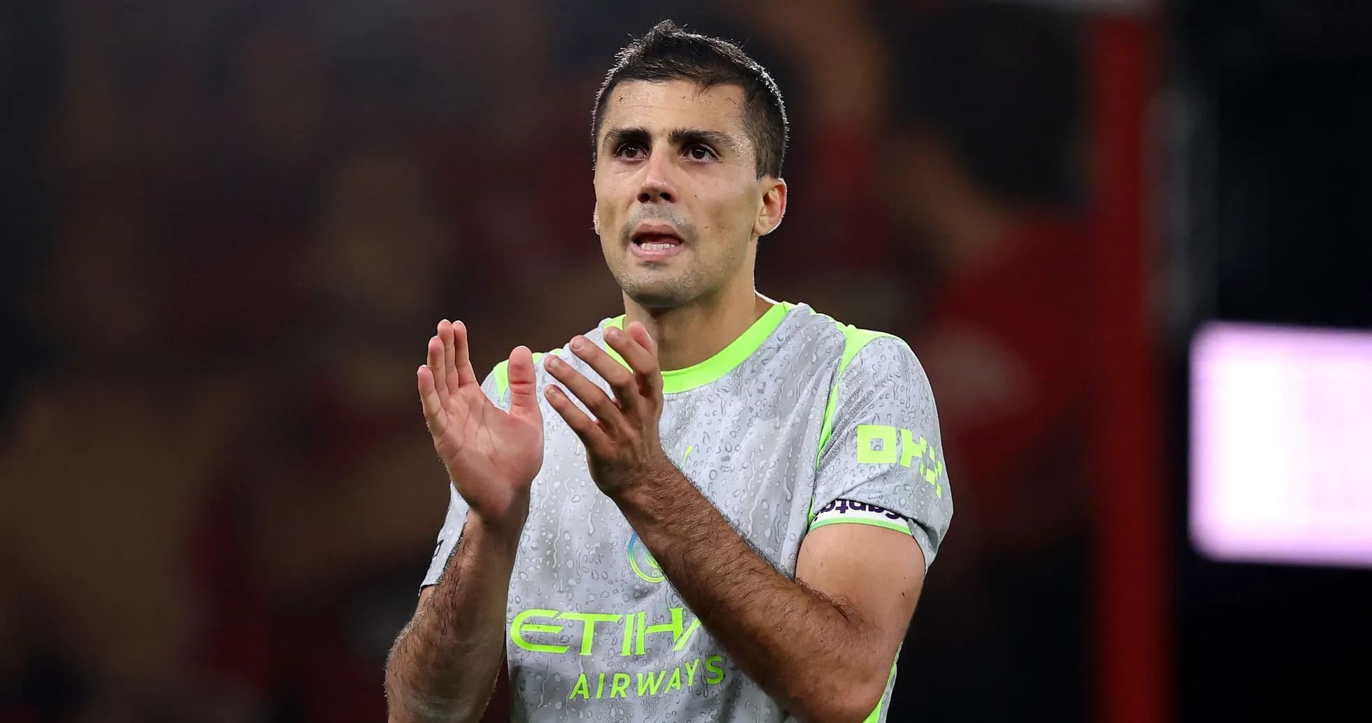 Player applauding fans during match at stadium Player applauding fans during match at stadium