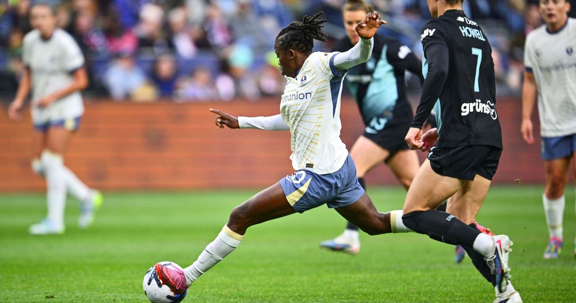 Player dribbling the ball during match Player dribbling the ball during match