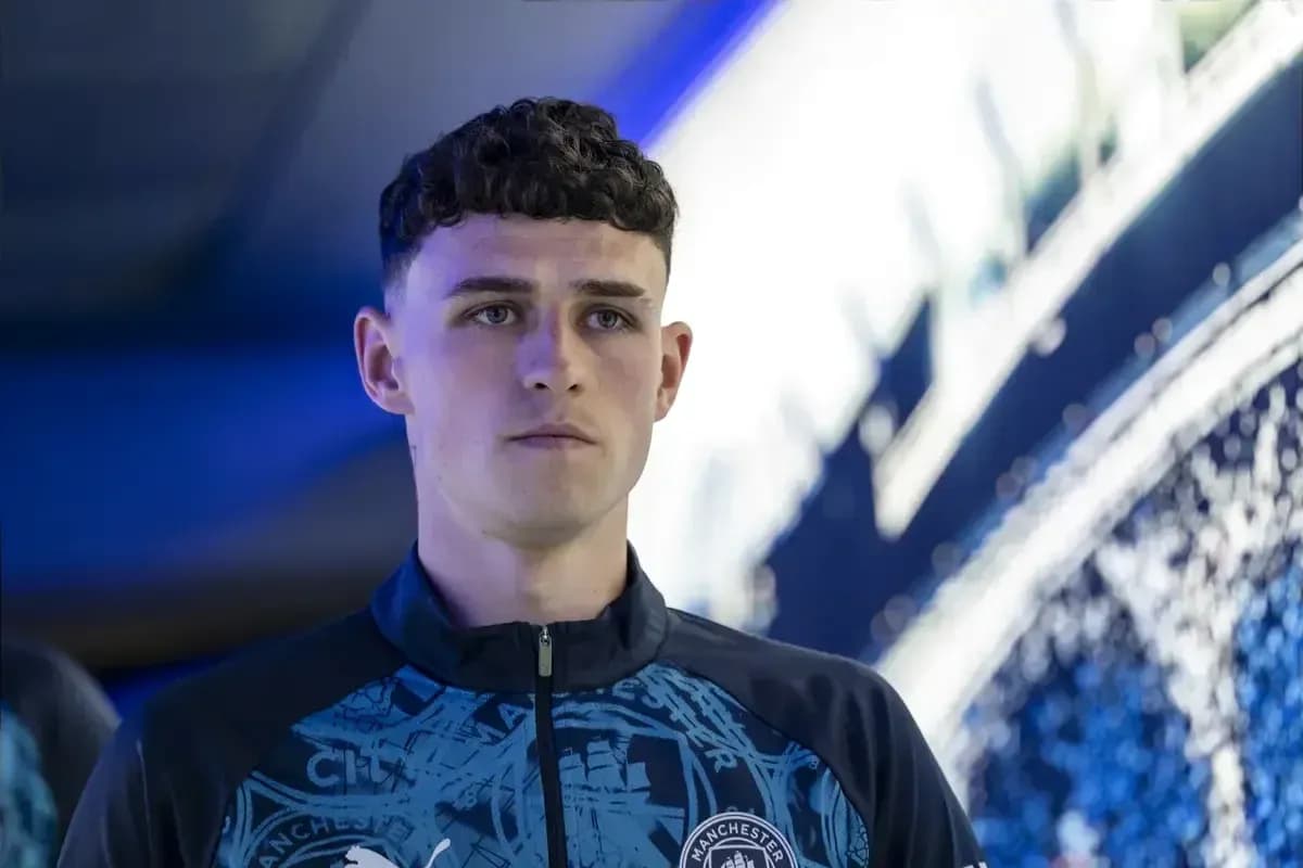 Player in Manchester City training gear before match Player in Manchester City training gear before match