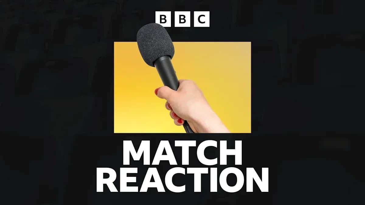 Hand holding microphone with 'MATCH REACTION' text Hand holding microphone with 'MATCH REACTION' text