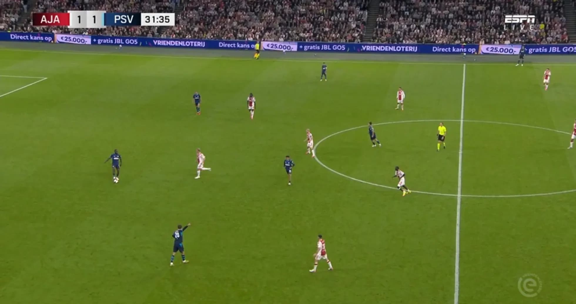 Ajax and PSV players in a competitive match setting Ajax and PSV players in a competitive match setting