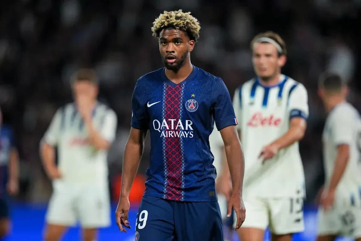 Player in PSG kit walking on the pitch during match Player in PSG kit walking on the pitch during match