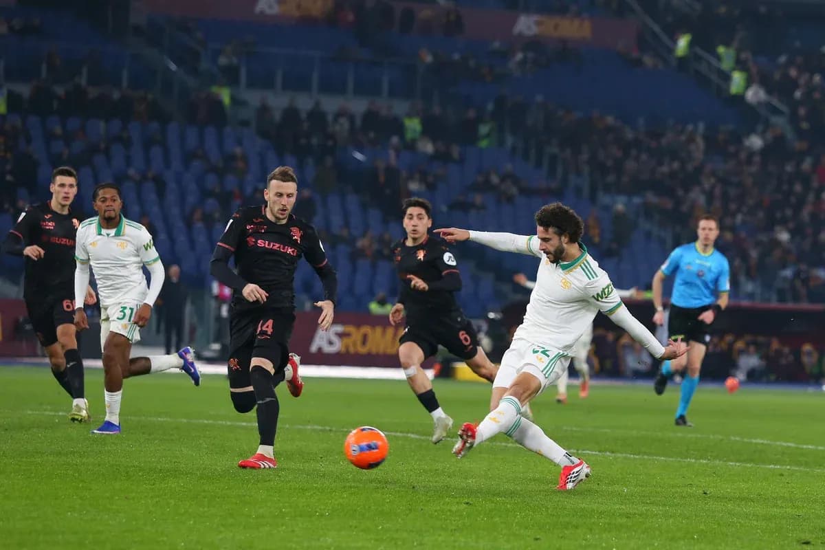 Player striking the ball during Torino vs AS Roma Player striking the ball during Torino vs AS Roma