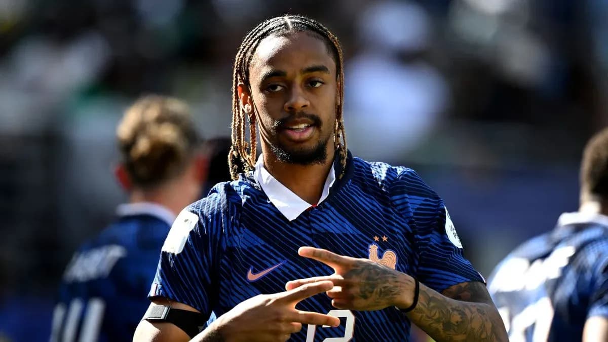 Player in France kit posing during warm-up Player in France kit posing during warm-up