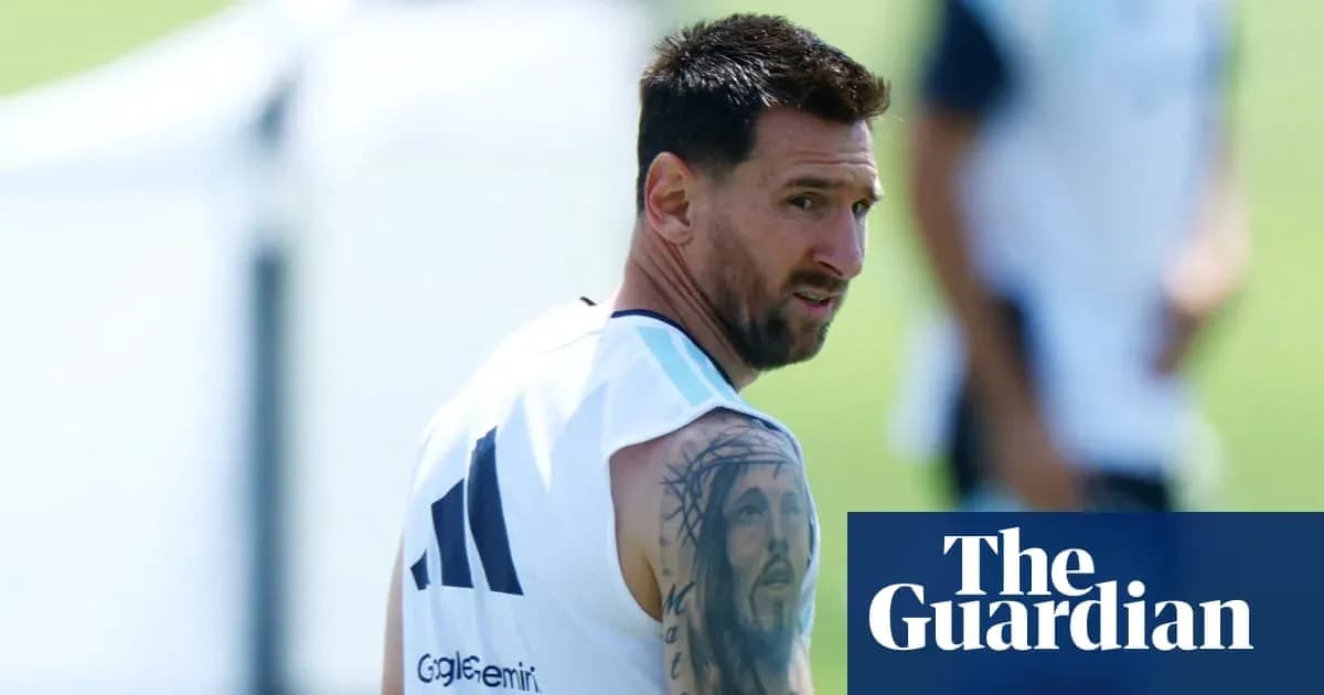 Lionel Messi training at a sports facility Lionel Messi training at a sports facility