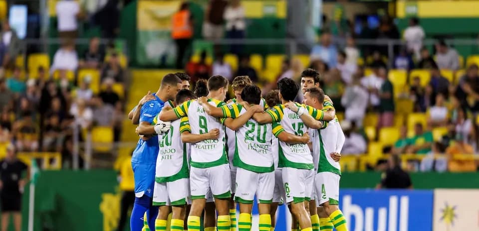 Tampa Bay Rowdies players huddling before match Tampa Bay Rowdies players huddling before match