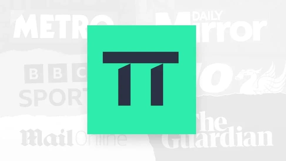 Logo of a sports news platform on colored background Logo of a sports news platform on colored background