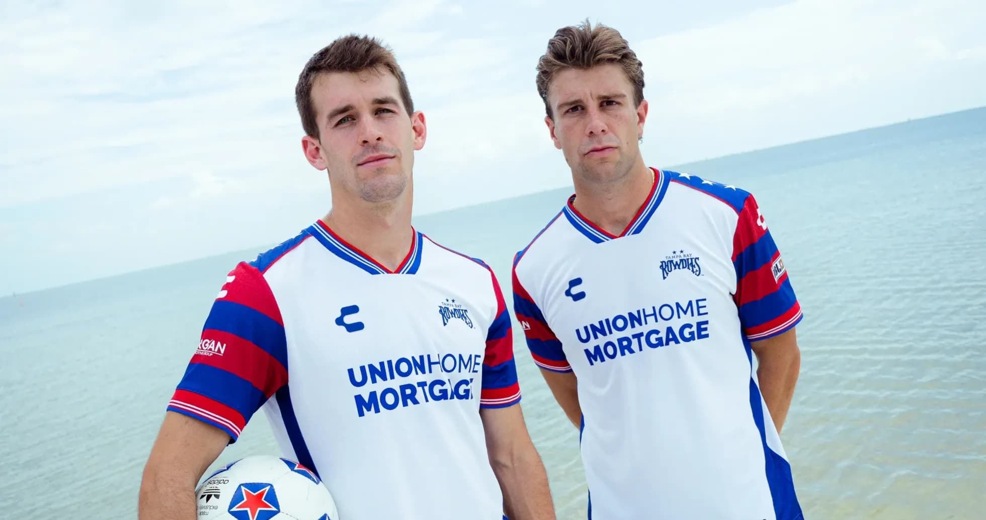 Tampa Bay Rowdies players posing by the beach Tampa Bay Rowdies players posing by the beach