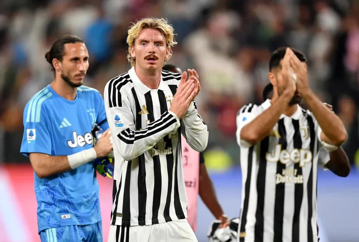 Juventus players acknowledging fans after match Juventus players acknowledging fans after match
