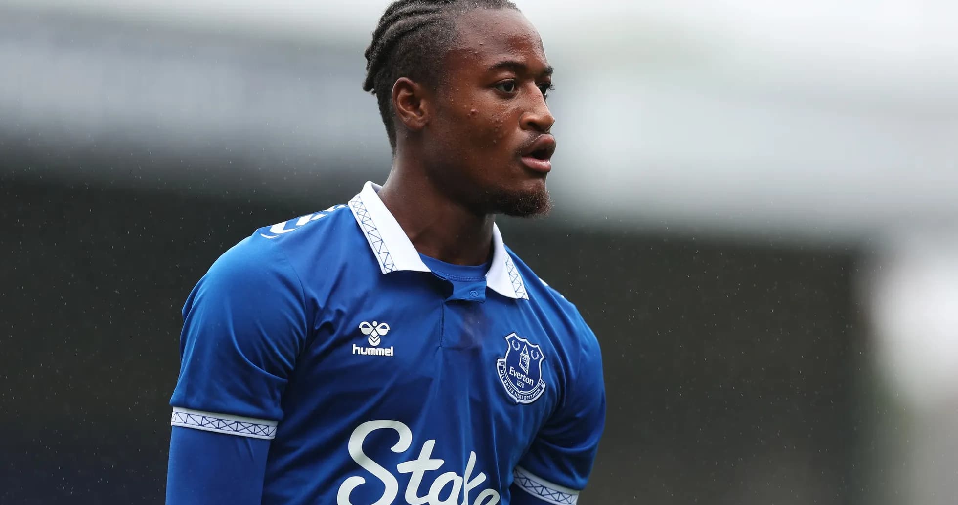 Player wearing Everton jersey during training session Player wearing Everton jersey during training session