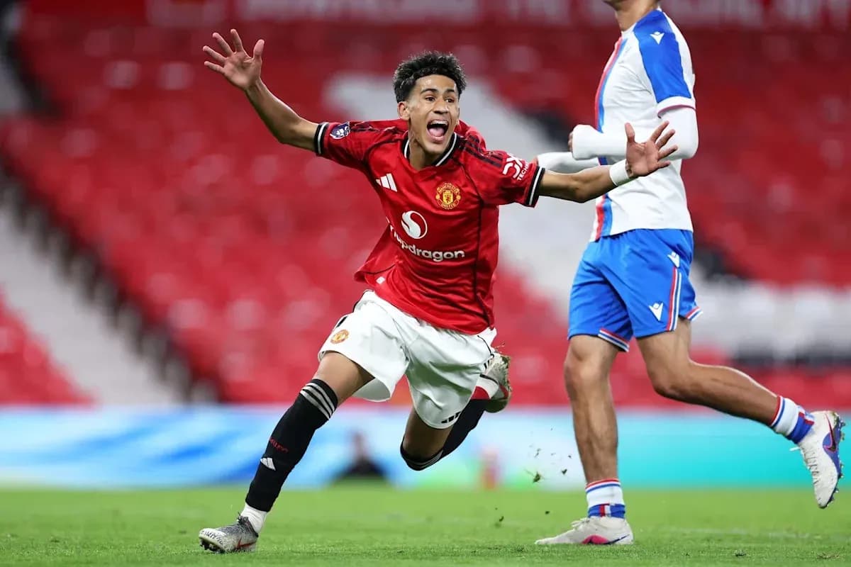 Player celebrating a goal during Manchester United match Player celebrating a goal during Manchester United match
