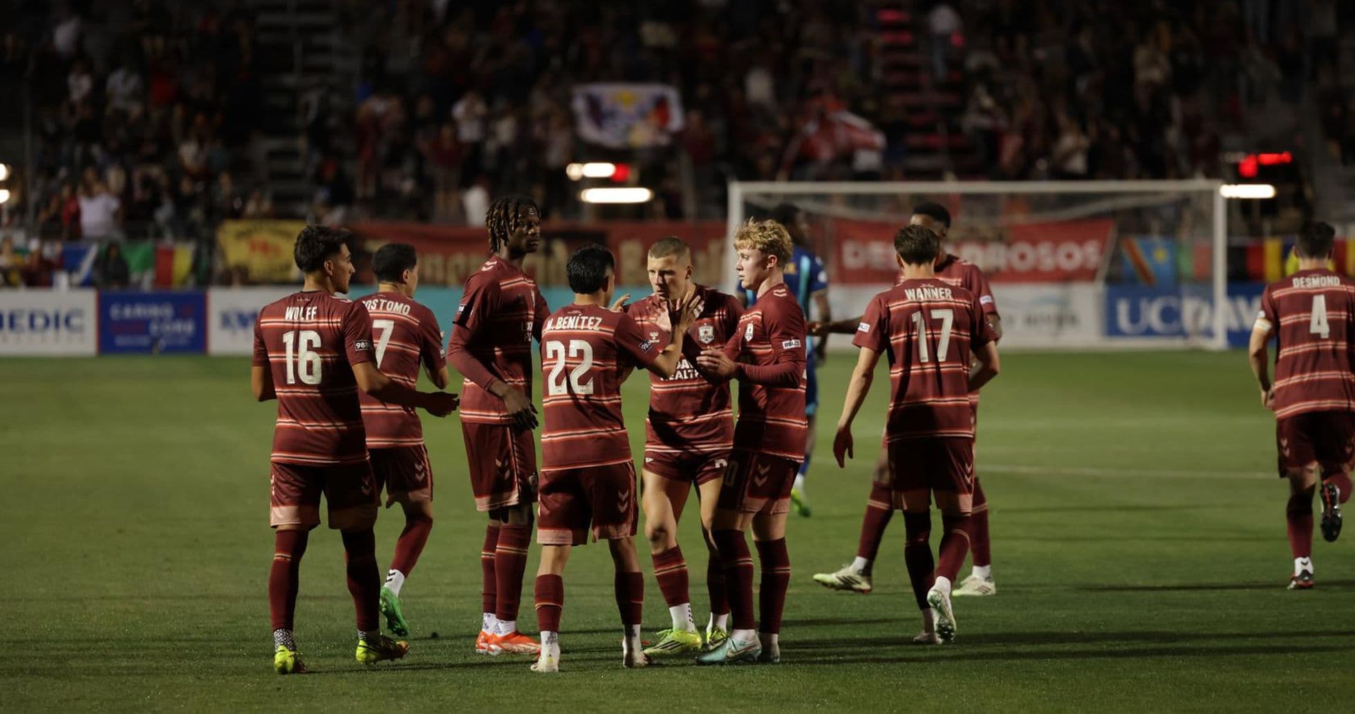 Colorado Springs players celebrating a goal Colorado Springs players celebrating a goal