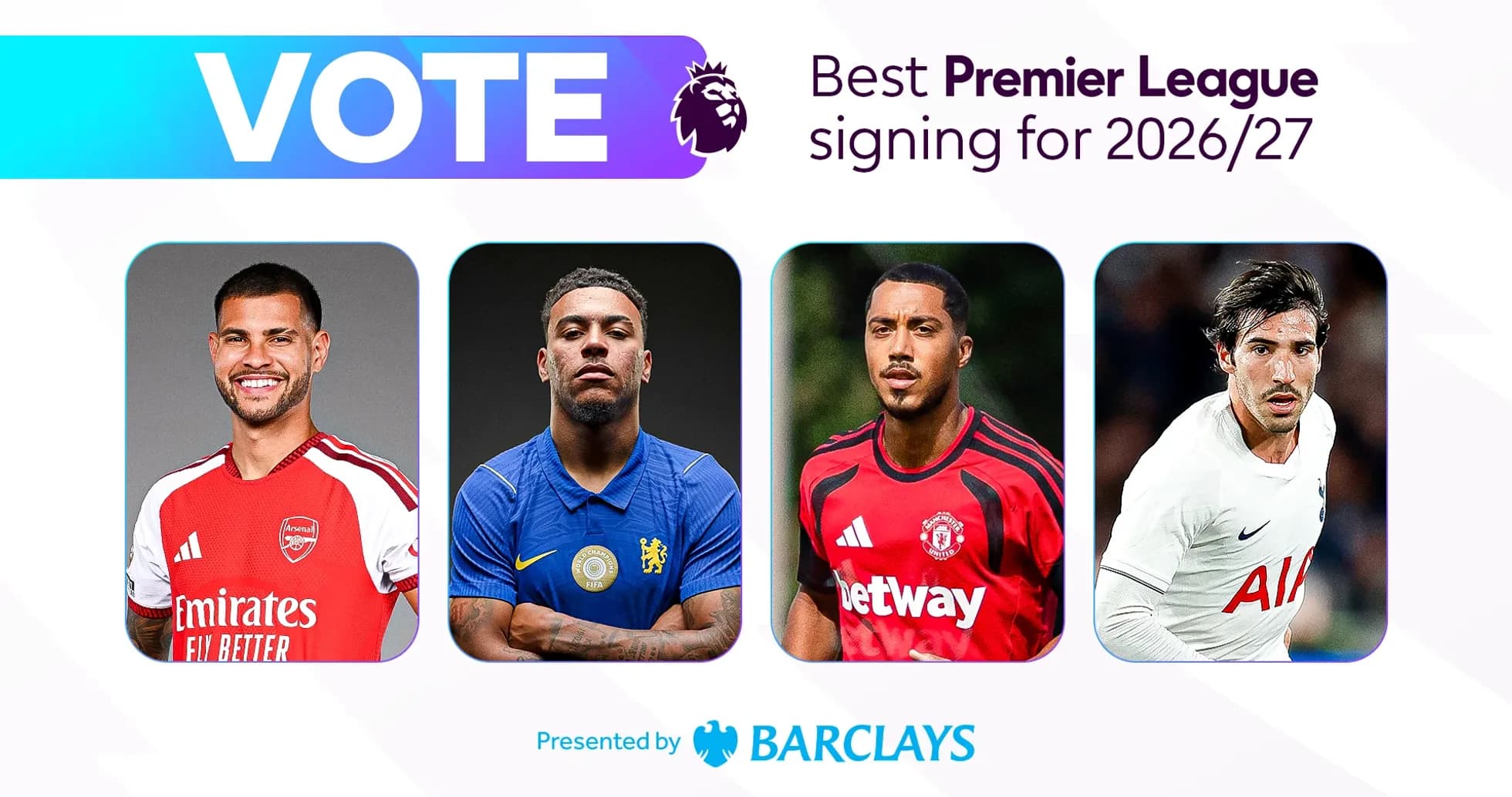 Four football players nominated for Premier League signing Four football players nominated for Premier League signing