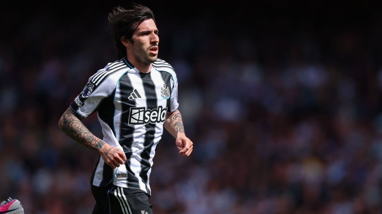 Player running during Newcastle match in black and white kit Player running during Newcastle match in black and white kit