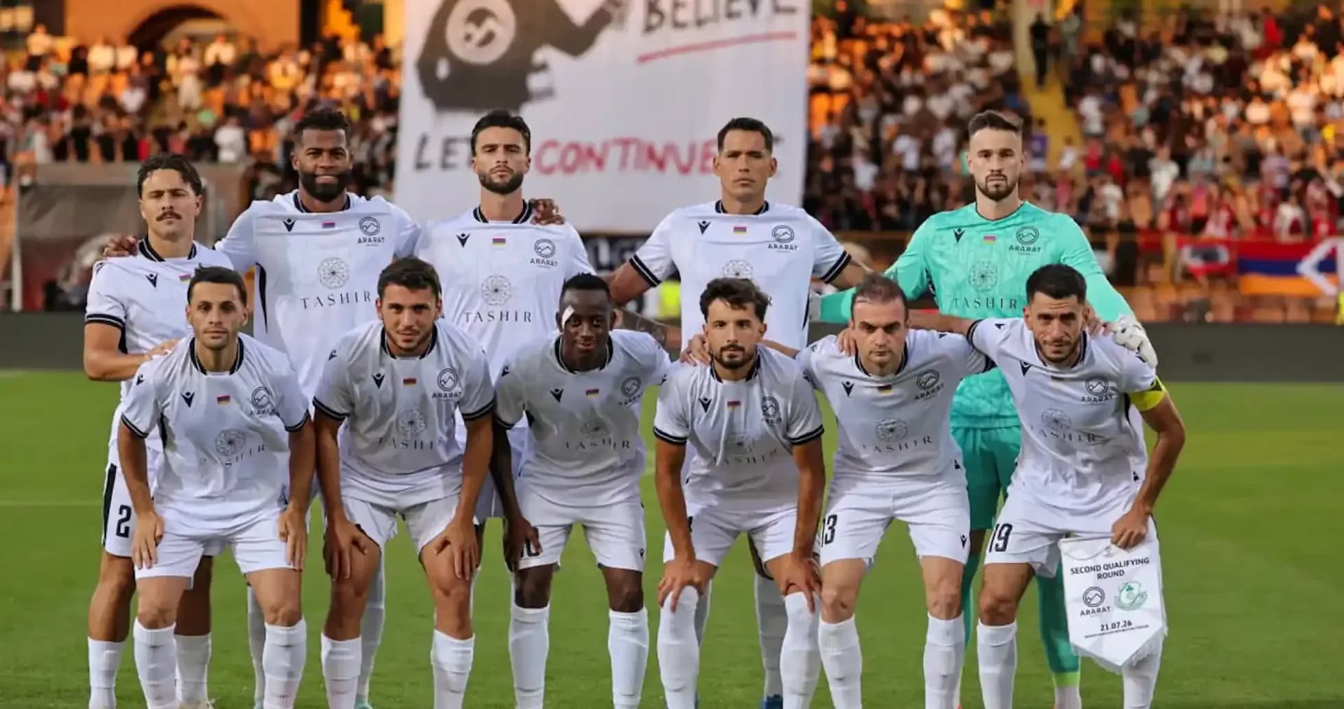 Ararat-Armenia team lineup before UEFA match Ararat-Armenia team lineup before UEFA match