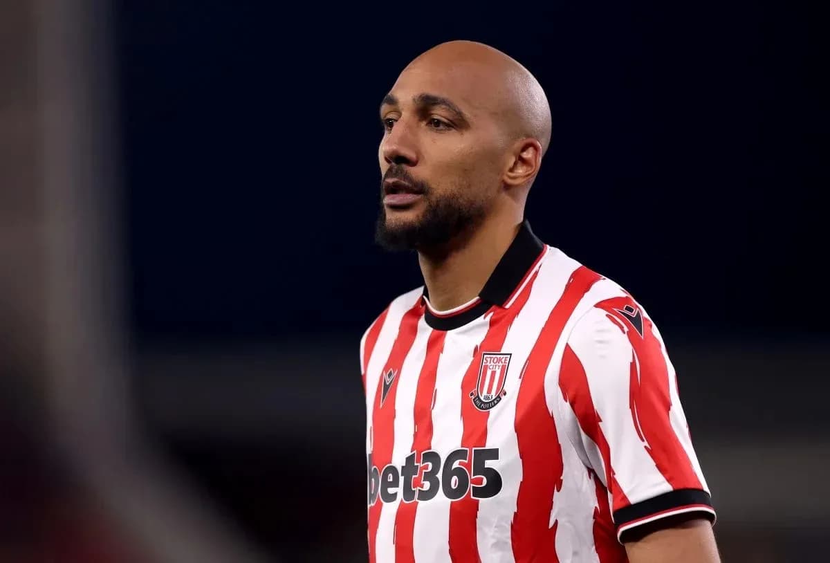 Player wearing Stoke City kit during match Player wearing Stoke City kit during match