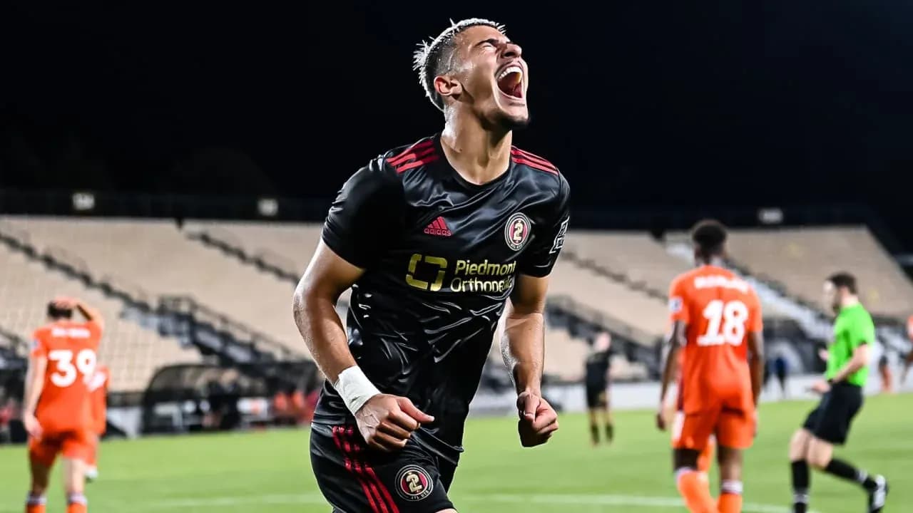 Atlanta United II player celebrating a goal Atlanta United II player celebrating a goal