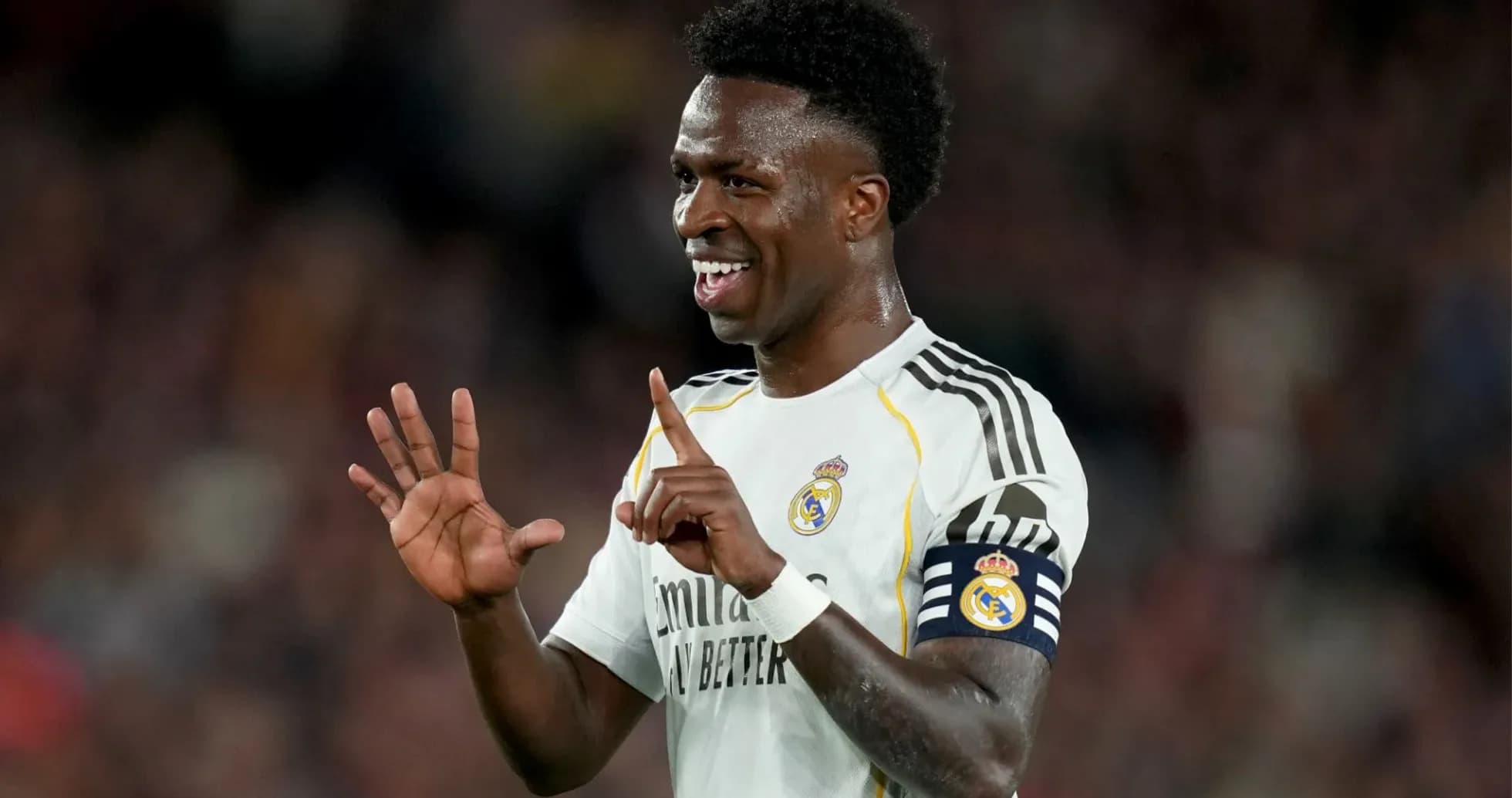 Player celebrating goal during match for Real Madrid Player celebrating goal during match for Real Madrid