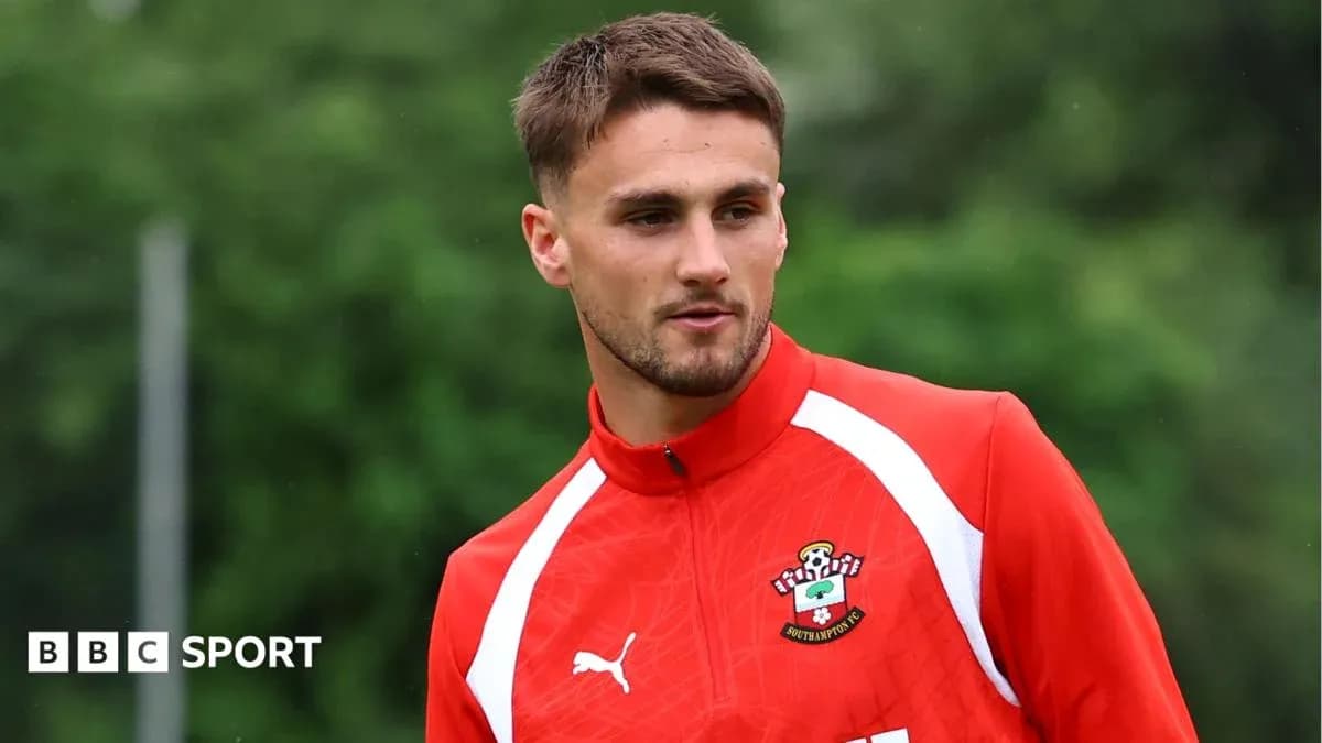 Player in Southampton FC training kit outdoors Player in Southampton FC training kit outdoors