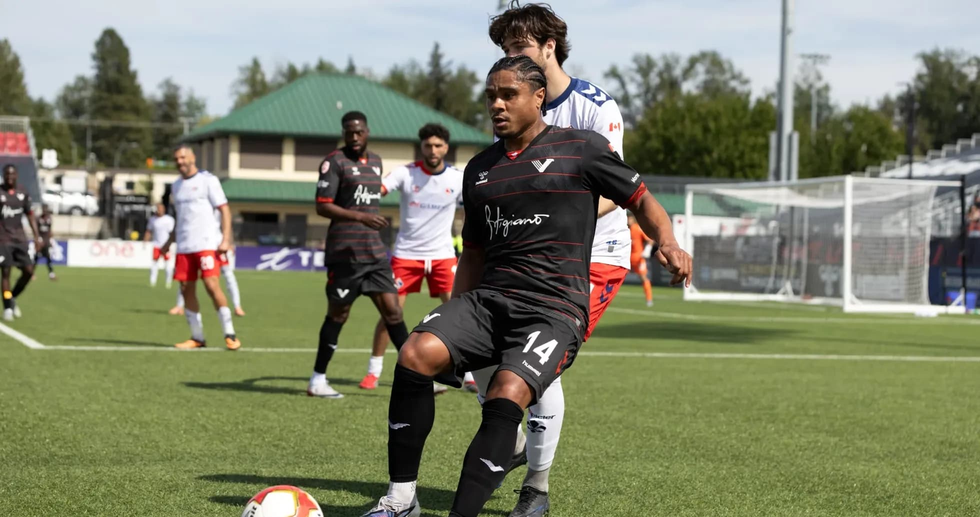 Player dribbling the ball during match Player dribbling the ball during match