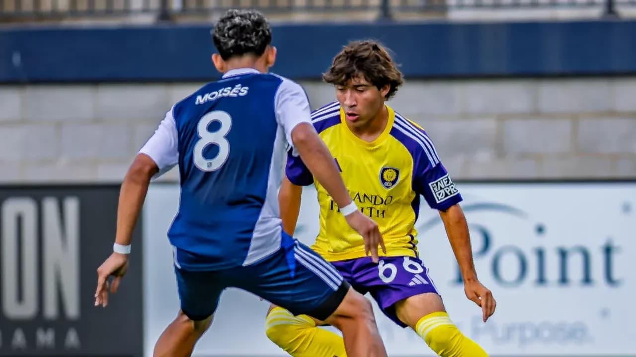 Two players competing during Orlando City II match Two players competing during Orlando City II match