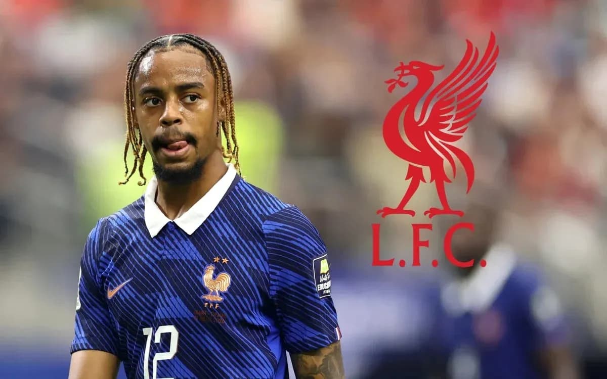 Player in France kit with Liverpool logo overlay Player in France kit with Liverpool logo overlay