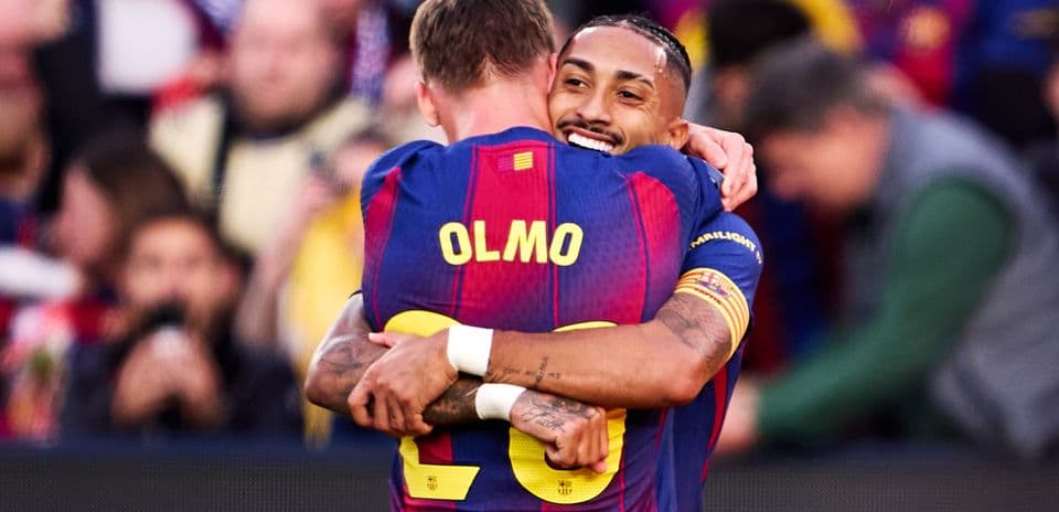 Barcelona players celebrating a goal during match Barcelona players celebrating a goal during match