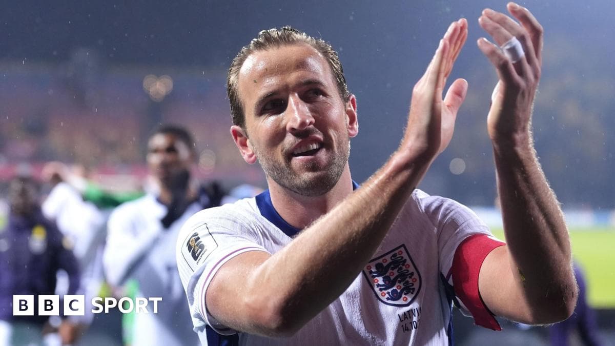 Harry Kane applauding fans after the match Harry Kane applauding fans after the match