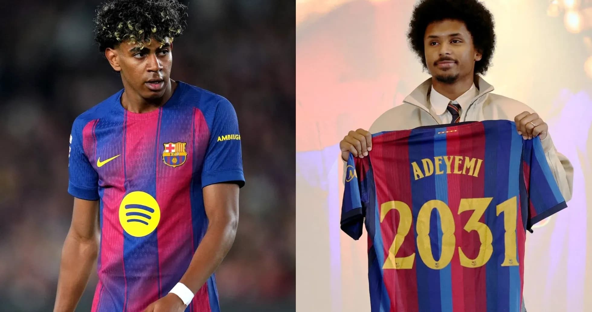 Barcelona player on pitch and new signing presentation Barcelona player on pitch and new signing presentation