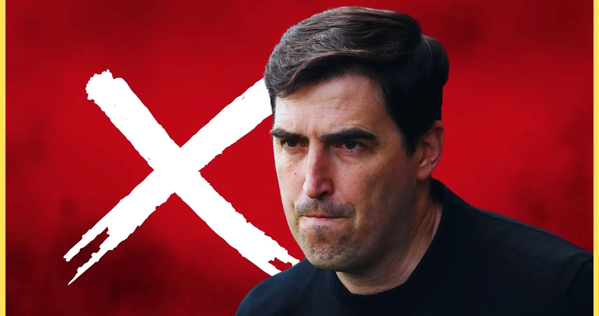 Coach with serious expression against red background Coach with serious expression against red background