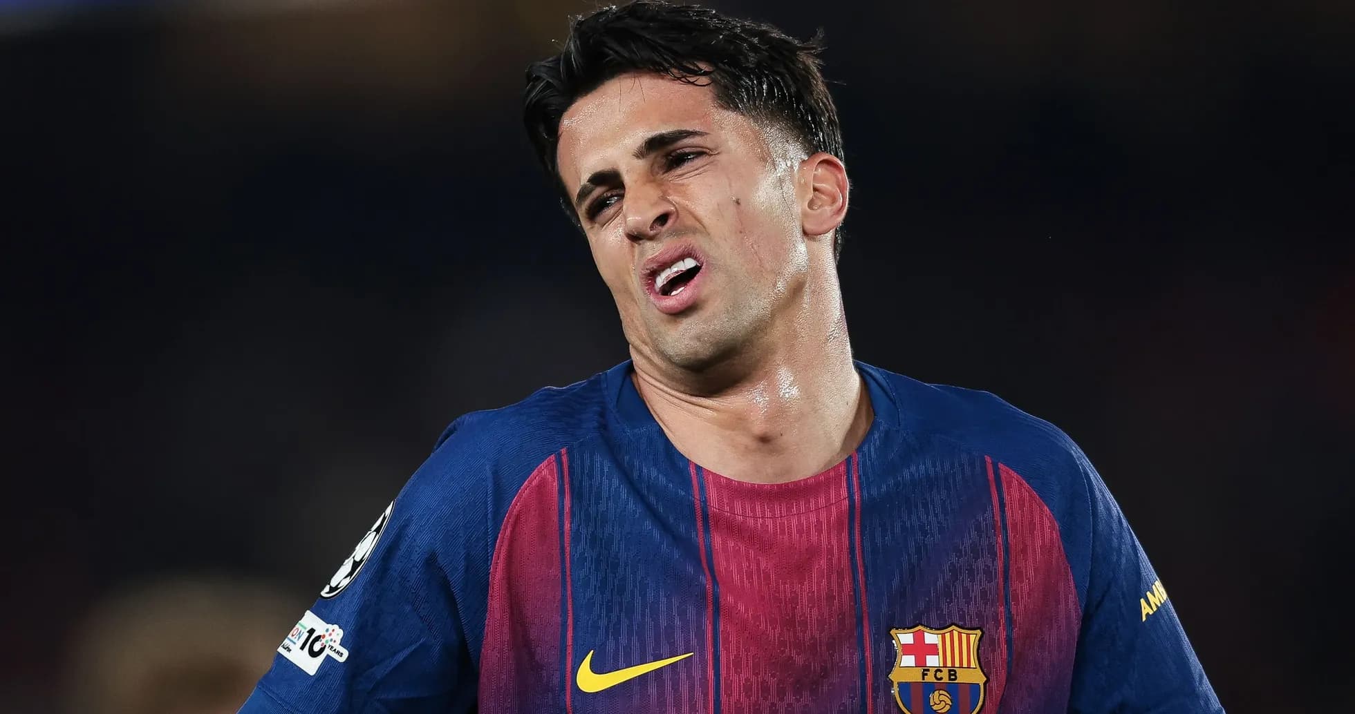 Barcelona player reacting during a match Barcelona player reacting during a match