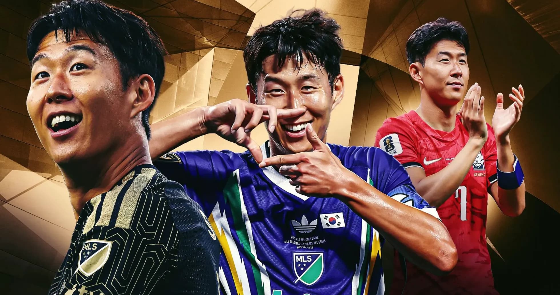 Three South Korean soccer players in different jerseys Three South Korean soccer players in different jerseys