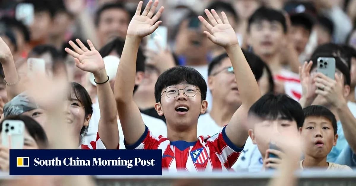 Fans cheering in the stands at a match Fans cheering in the stands at a match